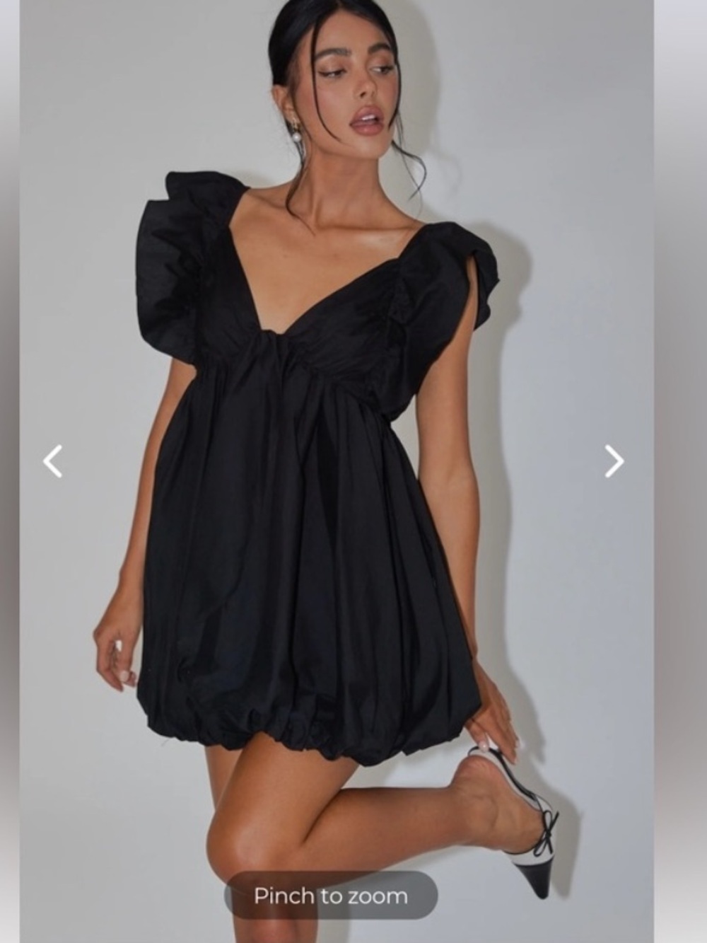 NWT Selfie Leslie Bubble Hem Black Mini Dress Size M